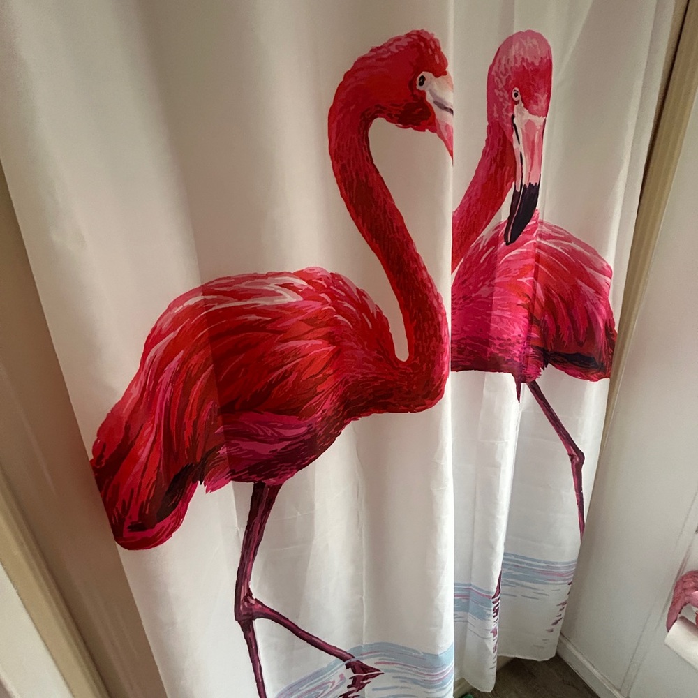 Flamingo shower curtain - Picture 2 of 2